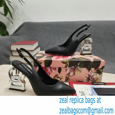 Dolce  &  Gabbana Heel 10.5cm Slingbacks Black with DG Heel 2022